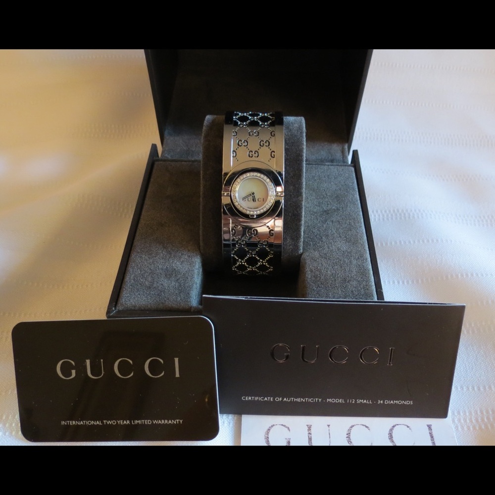 Exquisite Genuine Gucci 34 Diamonds Twirl Watch Bracelet